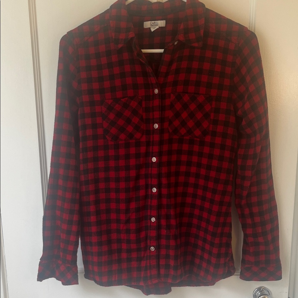 Croft & Barrow Red and Black Plaid flannel Shirt